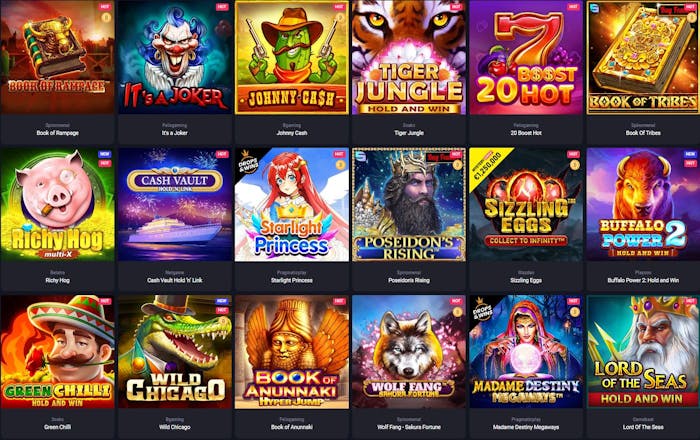 Woo Casino games selection