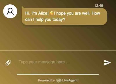 We use the Live Chat feature and speak to an agent called Alice at top online casino SkyCity