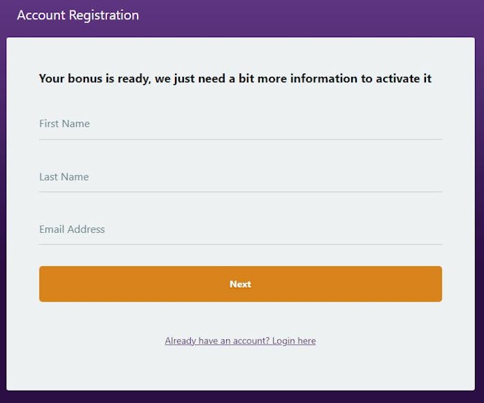 account registration at Zodiac Casino