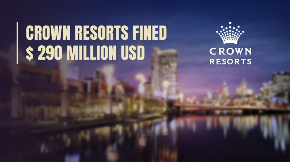 Crown Resorts fined for breach of gambling regulations.